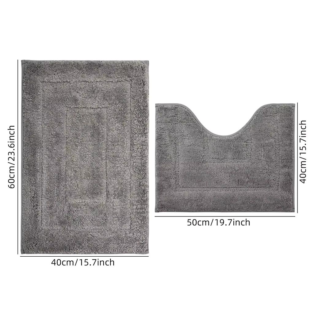 Plush Bathroom Floor Mat with Back Shaped Design, Anti Slip Foot Mat, Bathtub Absorbent Mat, Entrance Door Mat, Bathroom Small Carpet