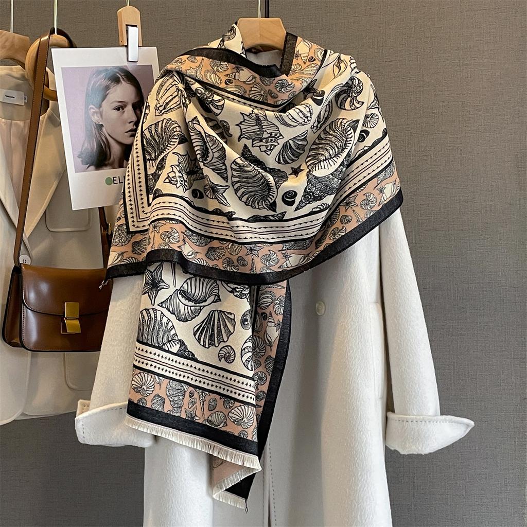 Luxury 63*185Cm Warm Scarf For Women Tassel Shawl Imitation Cashmere Pashmina Warps Autumnwinter Coldproof Windproof Blanket