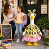 Porch Statue Costume Set for School Season Display with Polyester Fabric Outfit for Entryway Yard Garden and Front Door Accent Use