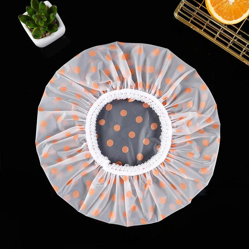 Reusable Shower Cap with Elastic Band Waterproof & Thicken Bathing Hat for Women Perfect for Hair Salon & Home Use