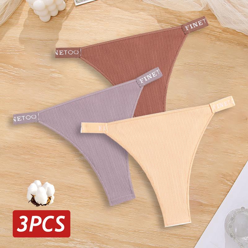 3 sztuki/zestaw bawełniane brazylijskie majtki damskie majtki seksowne majtki bikini z niskim stanem damskie jednolity kolor oddychająca bielizna M-XL