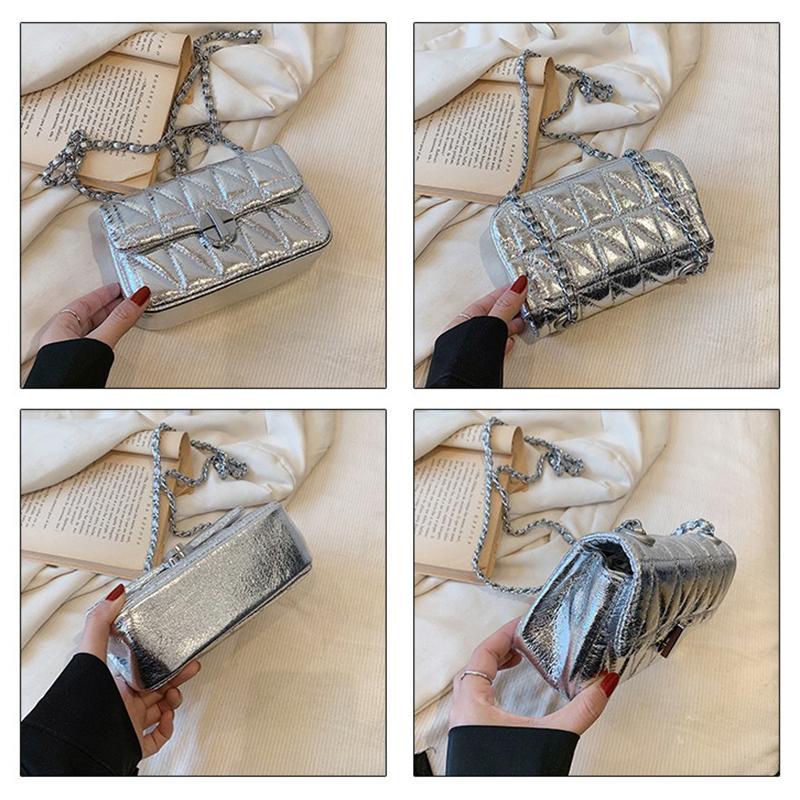 Fashionable and Versatile Shoulder Chain Crossbody Bag, New Trendy PU Colorful Small Square Bag, Shopping Fashionable Women's Bag
