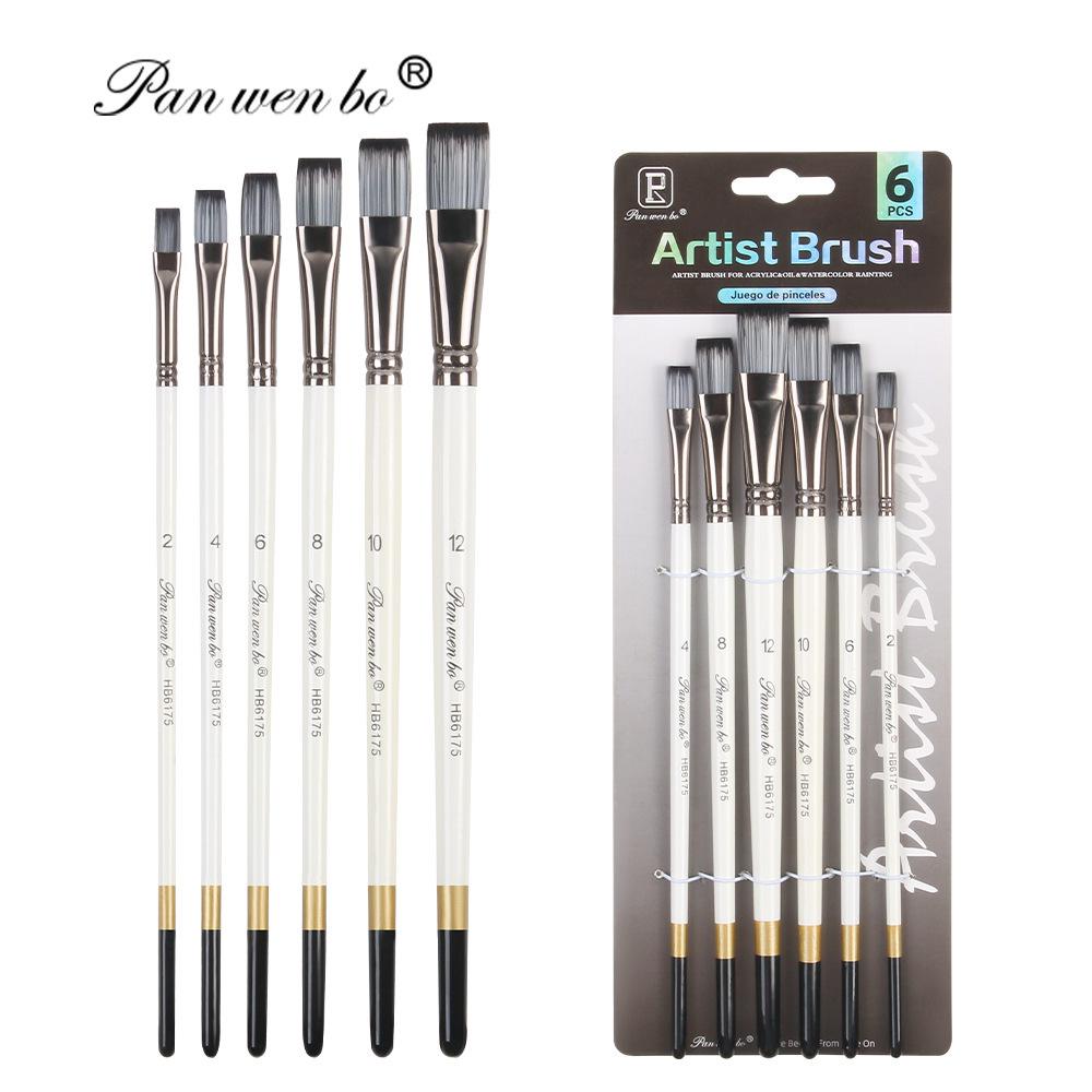 Set di 6 pennelli per pittura in nylon cross-border con gesso ad acqua e materiali artistici fai da te