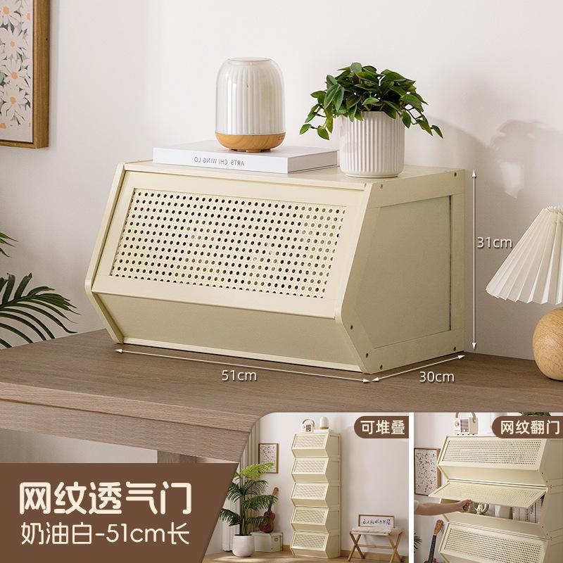 Rattan Chest Stackable Storage Cabinet of Drawers with Lots of Dining Room Living Room Bookcase Toys Storage Finishing Cabinet