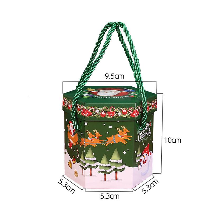 Christmas Hand-held Rope Apple Candy Packaging Box, Christmas Eve Peace Fruit Biscuit Creative Gift Baking Paper Box