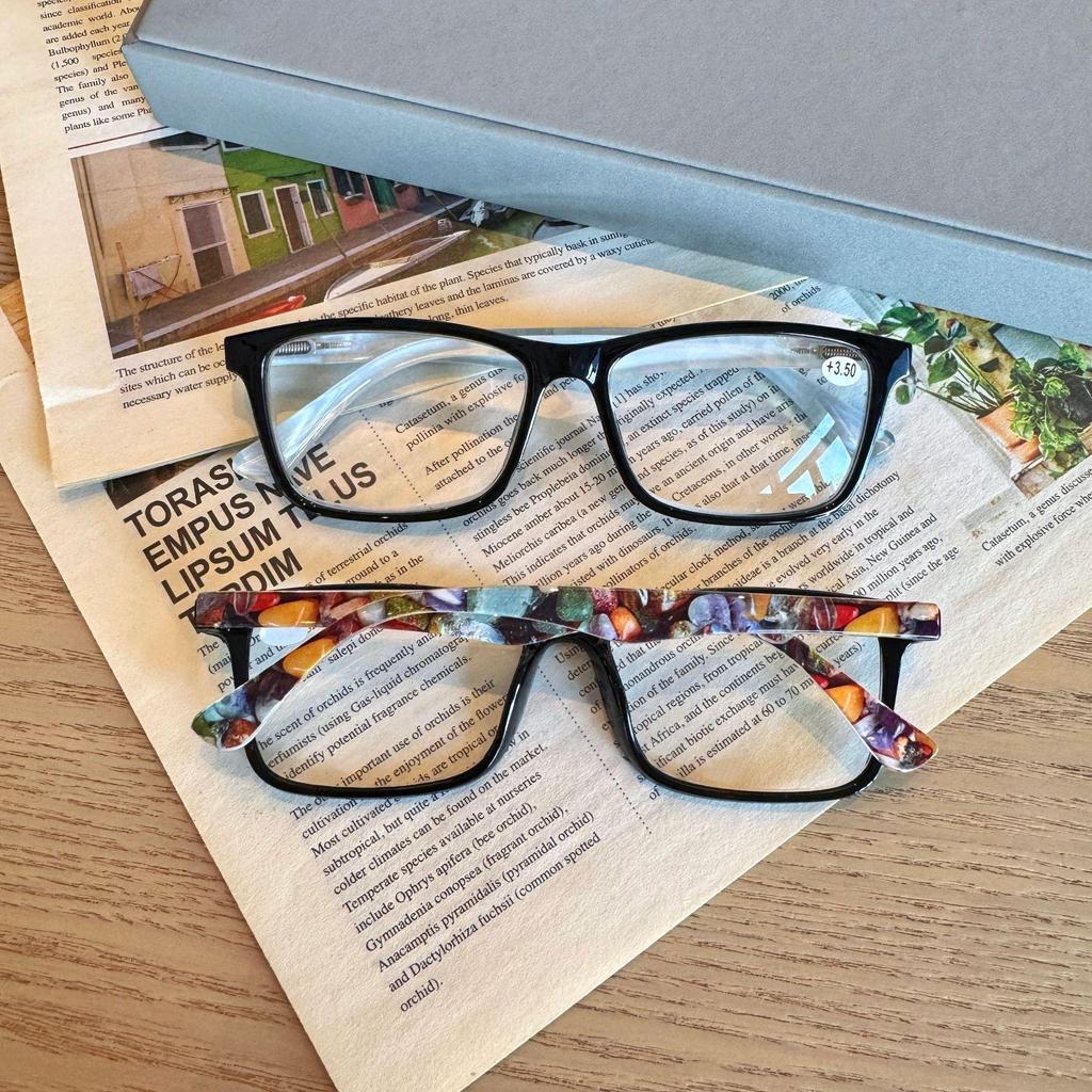 Versatile Unisex Square Frame Monogram Progressive Reading Glasses