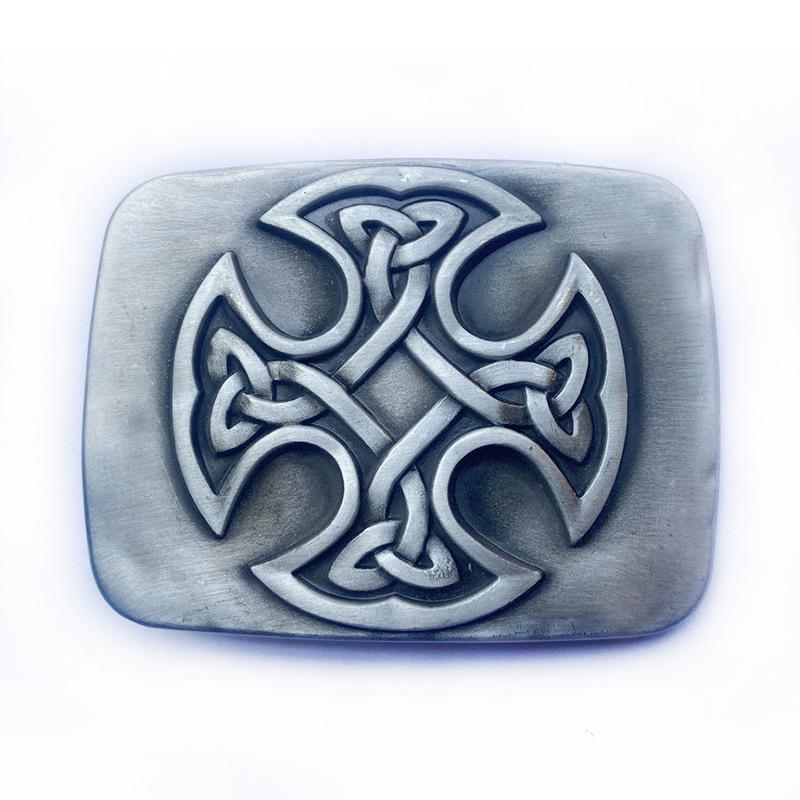 Celtic Cross Western Cowboy Rectangular Belt Buckle
