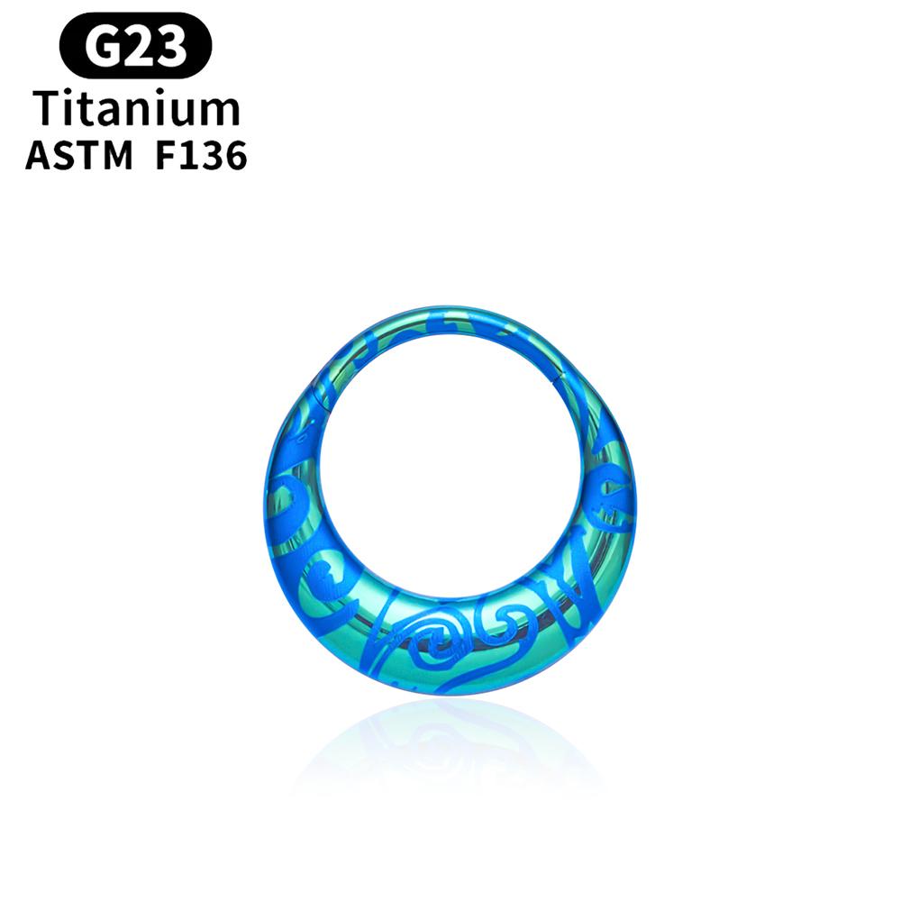ASTM F136 Titanium Anodizing 16G Septum Hoop Ring Hinged Segment Nose Clicker Tragus Helix Daith Earring Piercing Zircon