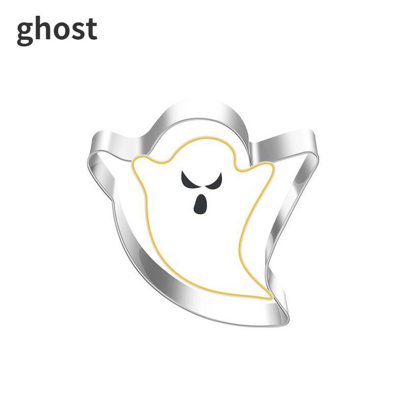 6 Stile Halloween Edelstahl Ausstechform Kürbis Fledermaus Zauberer Geist Schwarze Katze Form DIY Backwerkzeuge für Küche