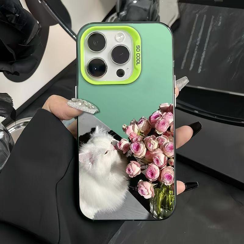 Rose Cat iPhone Case for Apple 17 Pro Max, Creative Cover for 16, 15, 14 Pro, 13 - Cute Design