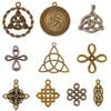 20Pcs 10 Styles Alloy Pendants, Trinity Knot Charm, Antique Bronze, 23~37x9.5~30x1.5~3.5mm, Hole: 1.8~8.5x1.5~4mm, 2pcs/style