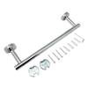Metalique 56053-CR Chrome Bathroom Accessory Durable Zinc Alloy Square Base Long Stainless Steel Rack Wall-mounted Towel Bar