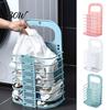 No Drill Wall Organizer Foldable Laundry Basket, Breathable Hollow Design, Mounted Narrow Space Saving Organizer, for Bathroom Dormitory And