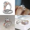 Creative Fashionable Couples Skull Ring With Dual Color Diamond Design In Alloy Material