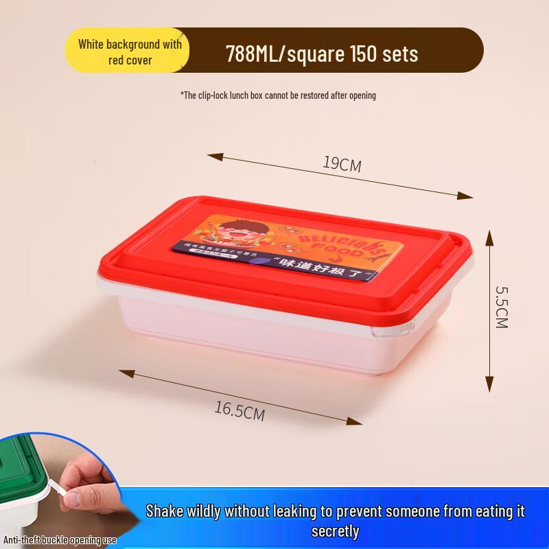 

Disposable Plastic Food Containers with Red Lids