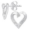 Full Diamond Heart-Shaped Stud Earrings