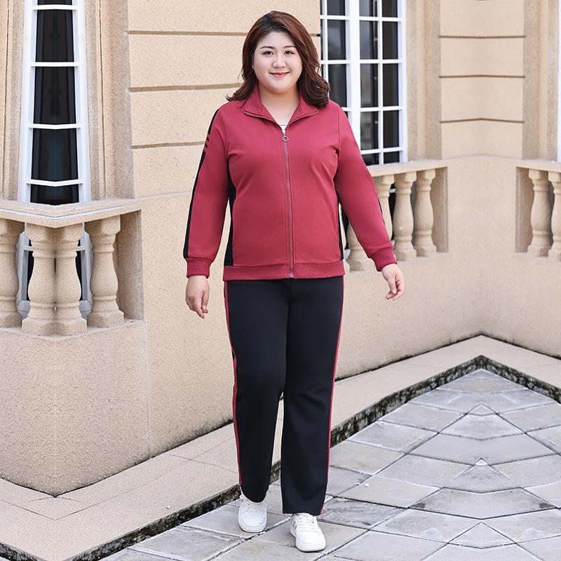 

Плюс Размер Женский Осенний Модный Удобный Темперамент Повседневный Костюм 7XL красный