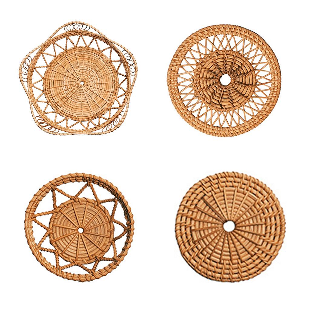Artisanal Rattan Wall Ornament,Hand Woven Rattan Basket for Contemporary Wall Decoration