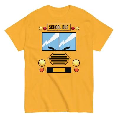 School Bus Costume Easy Halloween Driver Cotton T Shirt