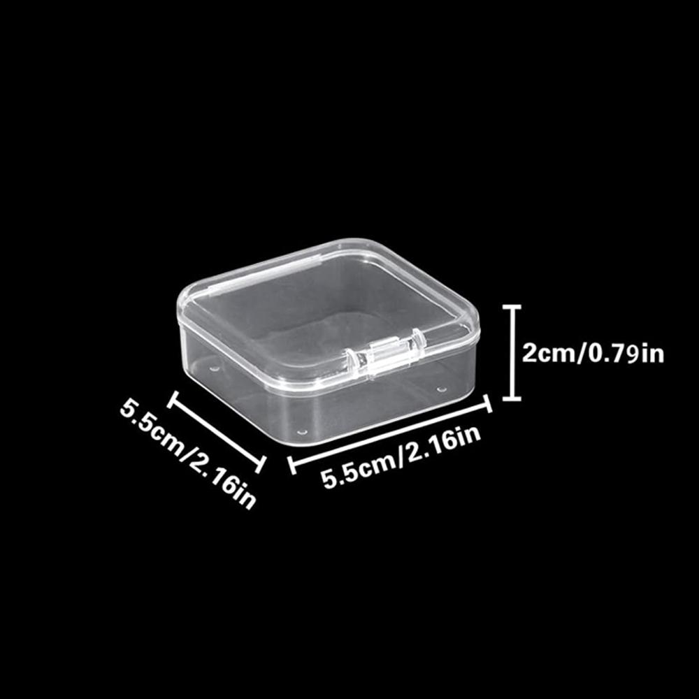 

Small Bead Organizers, 15 Pieces Plastic Storage Cases Mini Clear Bead Storage Containers Transparent Boxes with Hinged Lid
