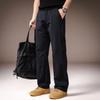 High-end Bamboo Fiber American Retro Men's Casual Pants Spring Solid Color Simple Loose Straight Wide-leg Commuter Trousers