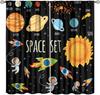 Solar System Window Curtains, Outer Space Space Astronaut Galaxy Window Treatments for Kids Boys Girls Bedroom Living Room
