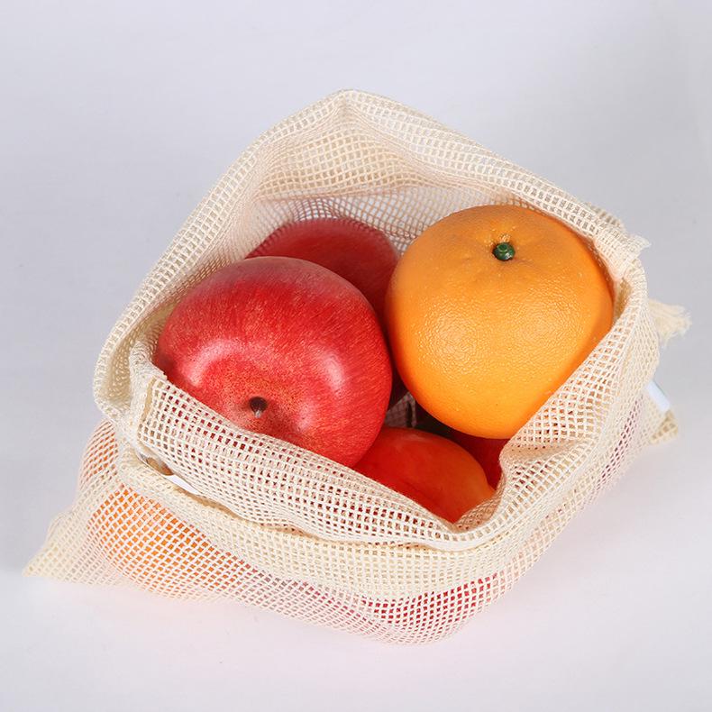 

Biodegradable Checkered Cotton Mesh Bag with Drawstring Closure 20*25 Black Buckle