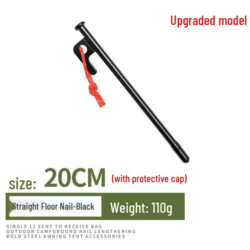 Outdoor Canopy Tent Peg Set with Thickened Ropes: Windproof, Extended Ground Steel Pegs for Camping and Beach.