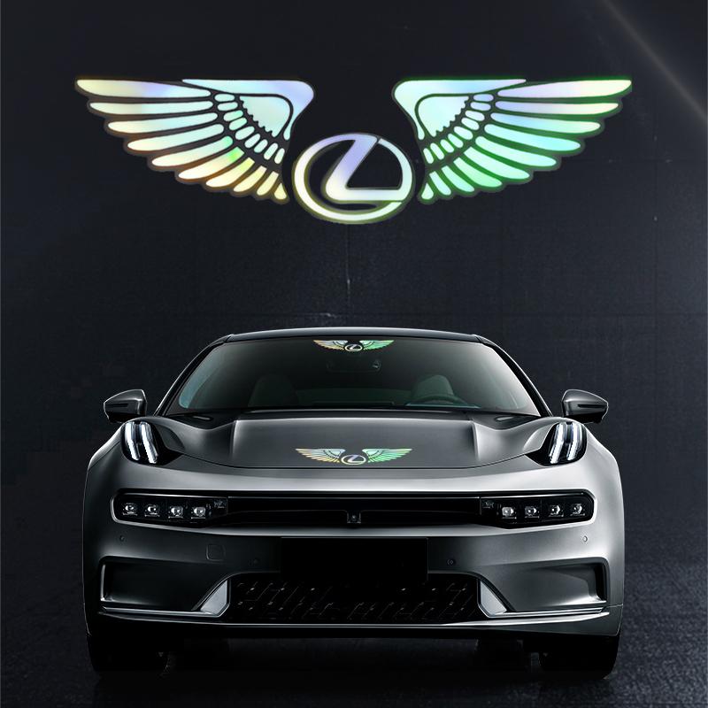 Car Logo Angel Wings Decoration 3D Reflective Waterproof Sticker For Lexus F-SPORT ES RX NX LS UX LM LX GX LC RZ IS CT GS RC HS