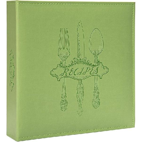 COFICE Блокнот для рецептов – 8,5x11, 3 кольца, пустой семейный блокнот для записи собственных рецептов, с обложкой из искусственной кожи PU и пластиком