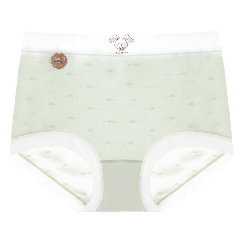 High-Waist 50s Cloud Cotton Seamless Briefs for Women, Size Large (200 Lbs), Antibacterial 7A Cotton Crotch