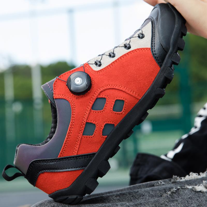 Scarpe da ciclismo da montagna di alta qualità in vera pelle Scarpe da ciclismo da velocità Scarpe da ginnastica da corsa all'aperto 39-46 Scarpe da ciclismo MTB