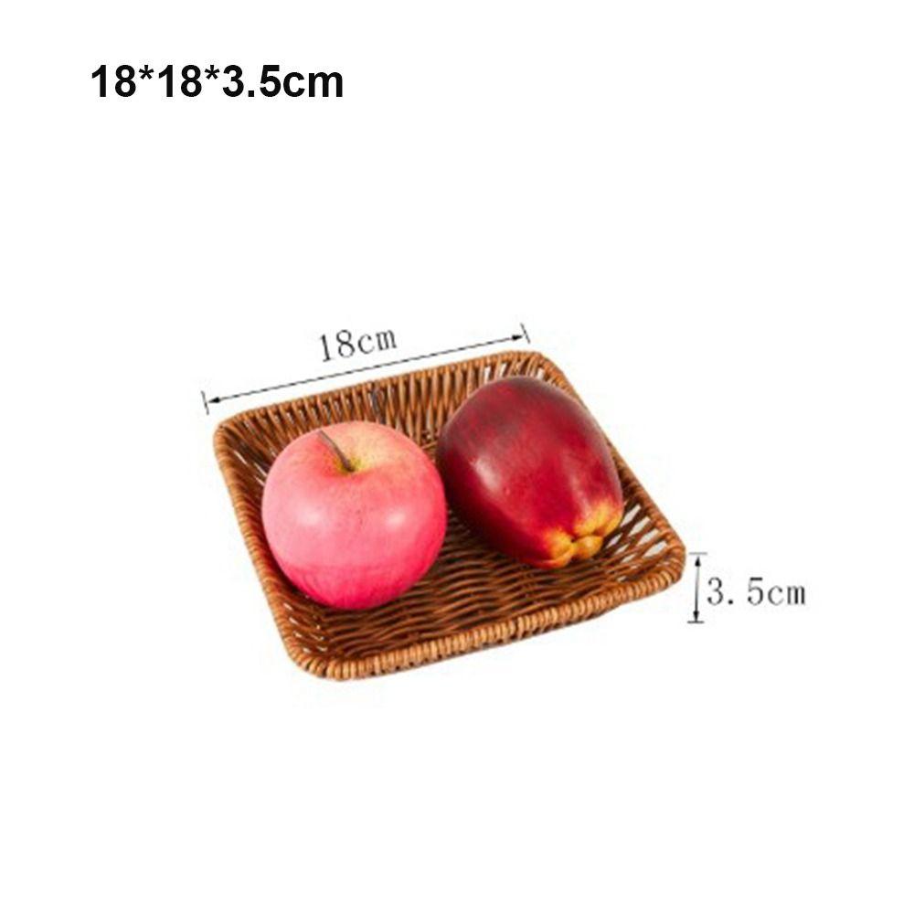 Hardness Handwoven Rattan Wicker Handwoven Khaki Bread French Fry Plate 10 Styles Tabletop Display Rattan Basket