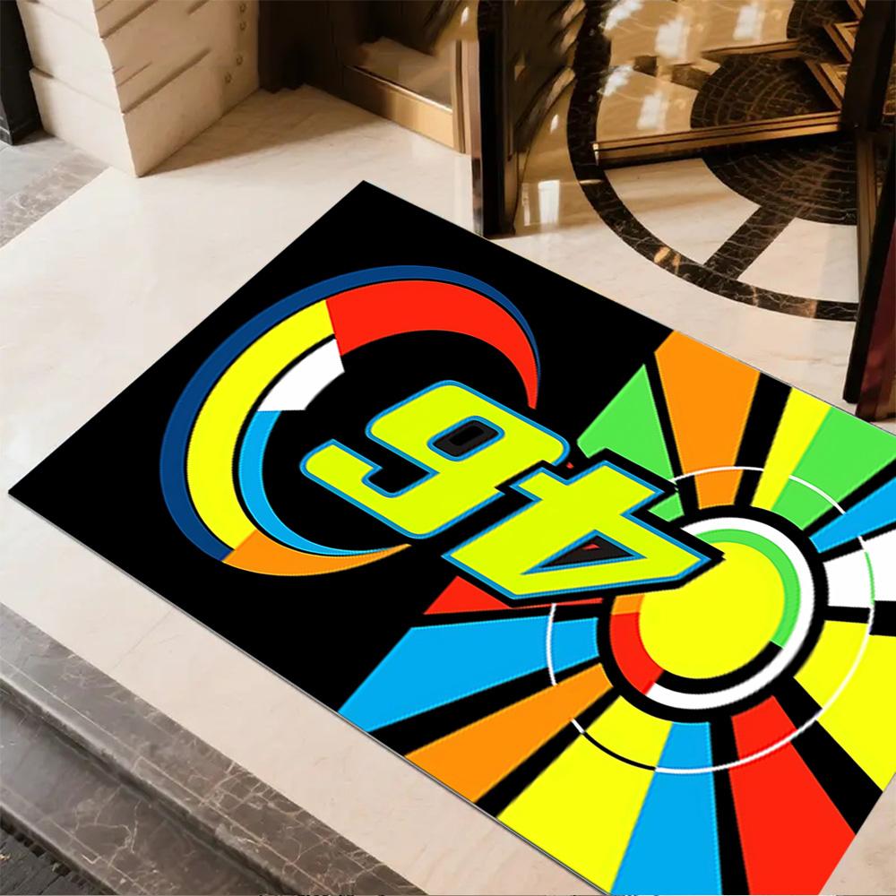 Colorful Wheel Design Floor Mat Design for Game Room Kitchen Dormitory Entryway Antislip Carpet Decorate Offices