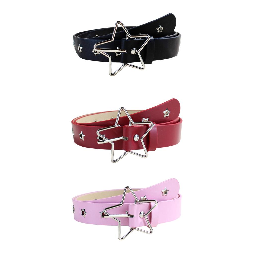 Grommet Waist Belt Punk Star Charm Skinny Chain for Cowboy Grunge Buckle Modern Waistband Waist Chain Studded Belt