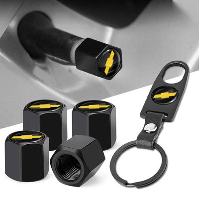 4pcs Car Wheel Tire Valve Caps Air Stem Covers Accessories For Silverado Impala Malibu Equinox Camaro Car Accessories