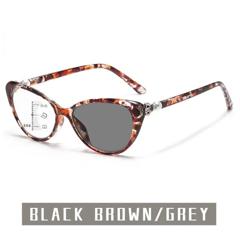 Finished Photochromic Reading Spectacles Female Cat Eye Multifocal Spectacles Colorful Spectacles for Hyperopia Diopter +1.0 to +4.0