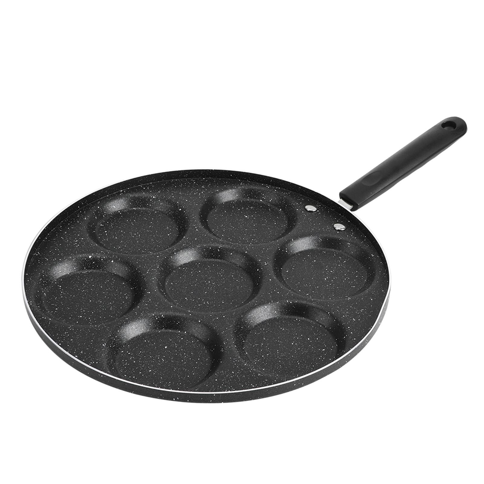 

7 Holes Frying Pan Non Stick Fried Eggs Cooking Pan Burger Mold Household Kitchen Cookware L белый