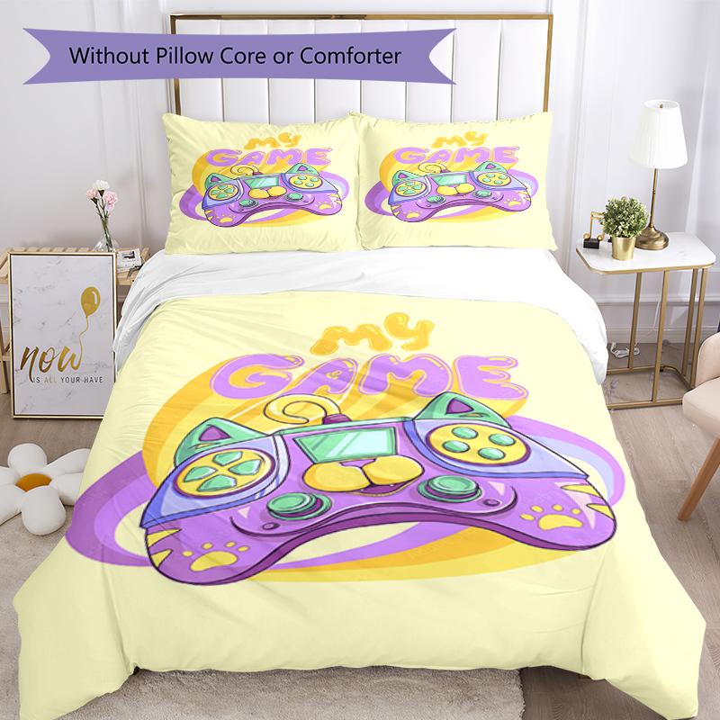 3pcs Game Controller Bedding Set Duvet Cover Closure Includes 1 Duvet Cover & 2 Pillowcases, Soft and Comfortable for All Seasons.