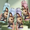1PC Cute Rabbit Cartoon Print 750ml Color Plastic Sports Water Bottle Leakproof Flip Straw Lid Suitable for Sports Office Home Use
