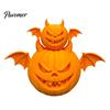 Pumpkin Table Centerpiece 2Pcs 3D Printed Demon Figurine, Devil Statue with Bat Trick or Treat Party Prop Wings & Horns, Spooky Sculpture for