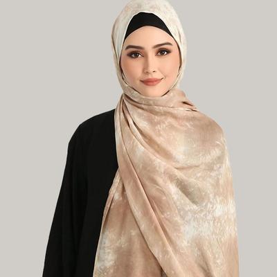 Fashion Watercolour Printed Cotton Modal Scarf Hijab for Women Muslim Long Shawls Headband Headwraps Islam Ramadan Prayer Hijab
