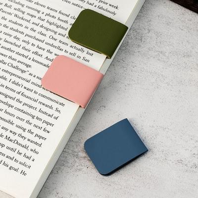 New Leather Magnetic Bookmark Diy Elegant Book Reading Tracker Rectangle Shape Magnetic Money Clip Gift