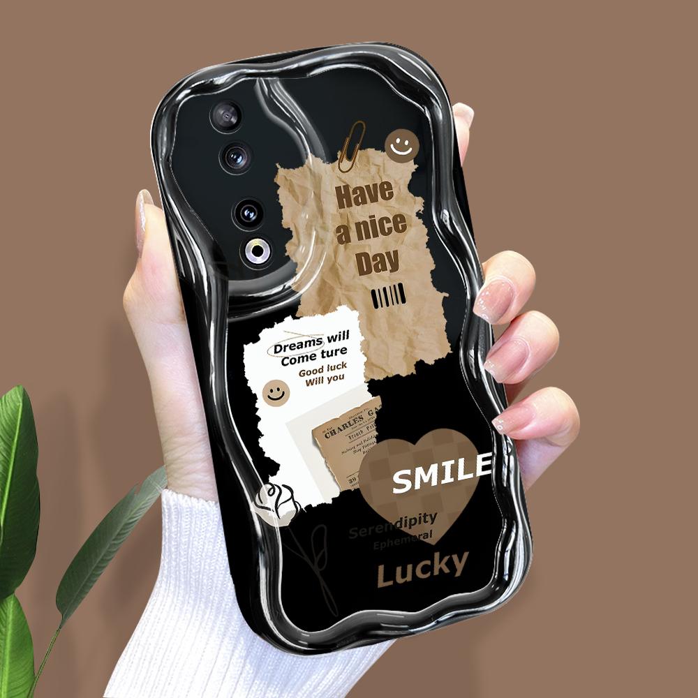 

Милый мультяшный узор, кремовая текстура, мягкий силиконовый чехол с волнистыми краями, чехол для телефона для Huawei Honor Infinix Tecno iPhone Tecno Pova 6 Pro чёрный