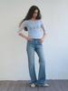 KIJUN Layered V-Neck Tee Sky Blue