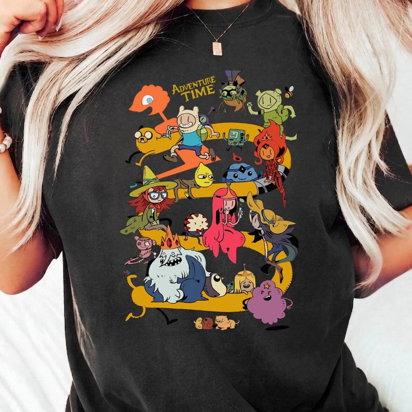 Adventure Time Characters Collage Shirt, Cartoon Network Fan Art Tee S