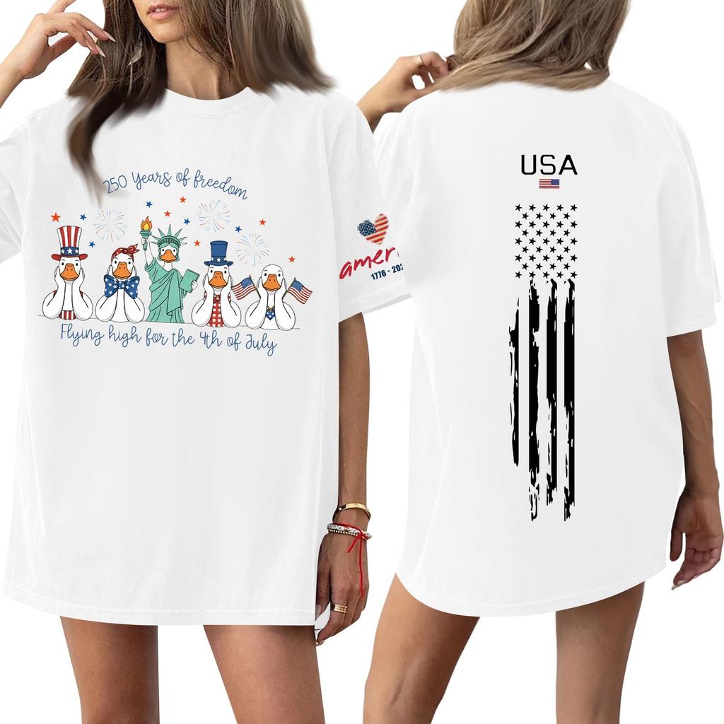 Women's Casual Fashion Round Neck Casual Print Short Sleeve T-Shirt Top