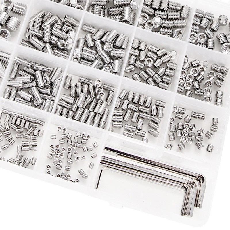 304 Stainless Steel Hex Socket Flat Machine Screw Set - Small Positioning Screws