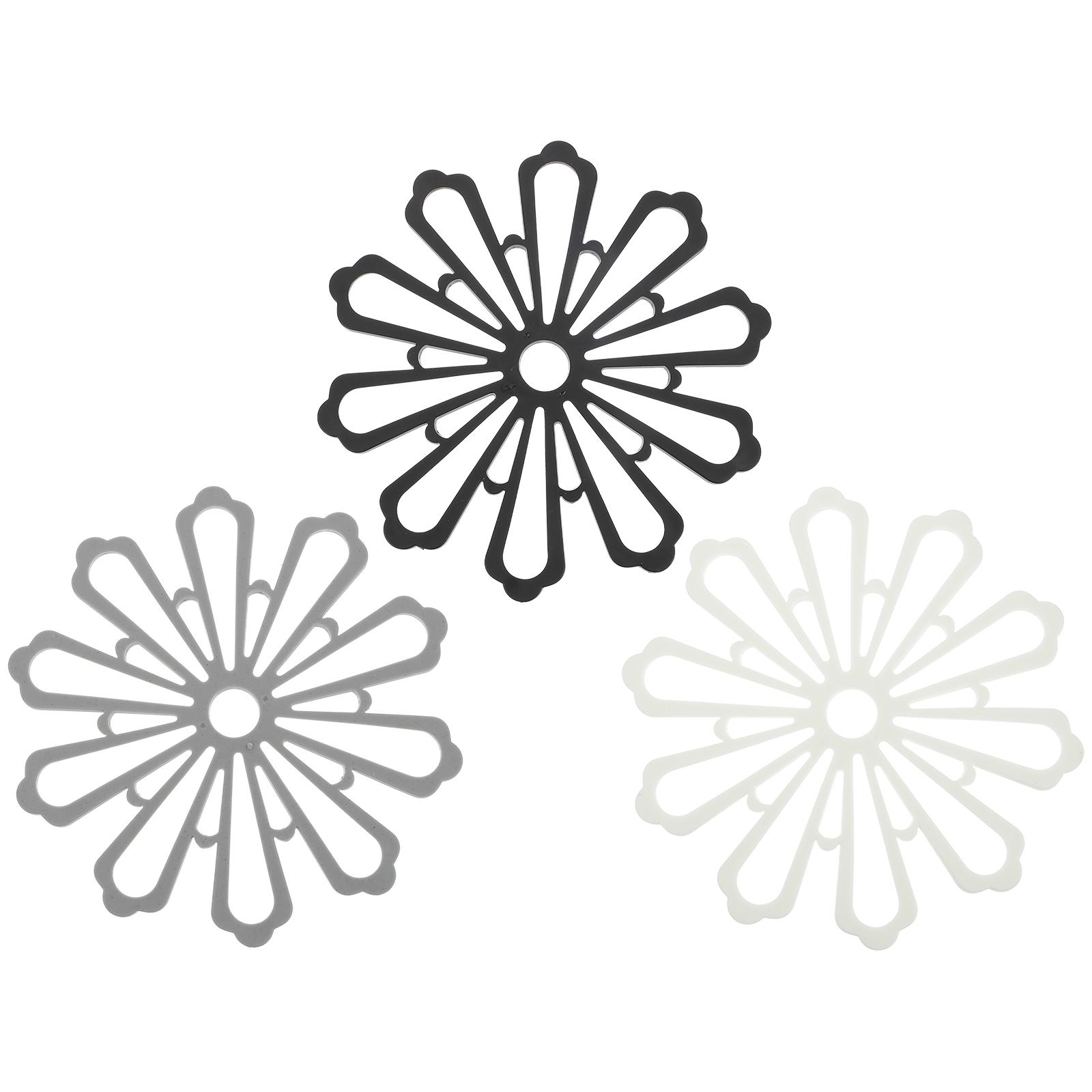 

3Pcs Flower Shape Hollow Place Mats Heat Resistant Pot Holders for Dining Table Cup Coaster Hot Pot Mat Kitchen Decor other чёрный