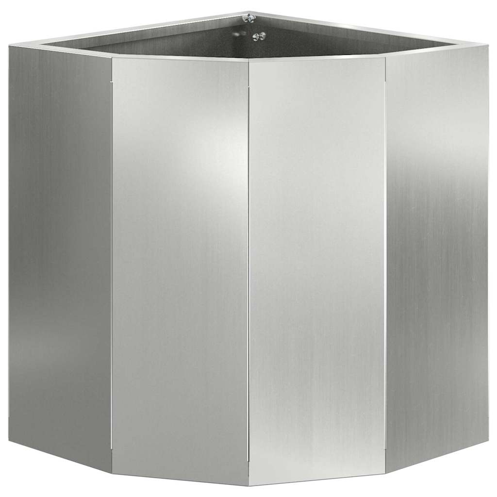 Corner Planter Silver 30 X 30 X 35 Cm Galvanized Steel